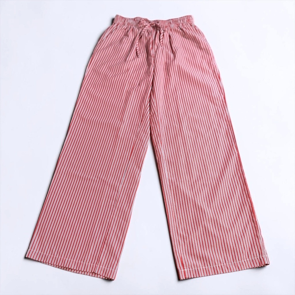 SHEIN Red White Striped Pajama Pants Wide Leg Lounge Bottoms Womens Size Medium
